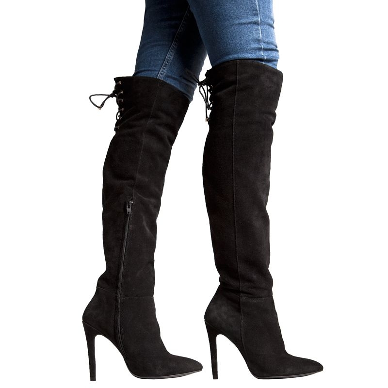 botas altas negras de ante Marissa Mas34